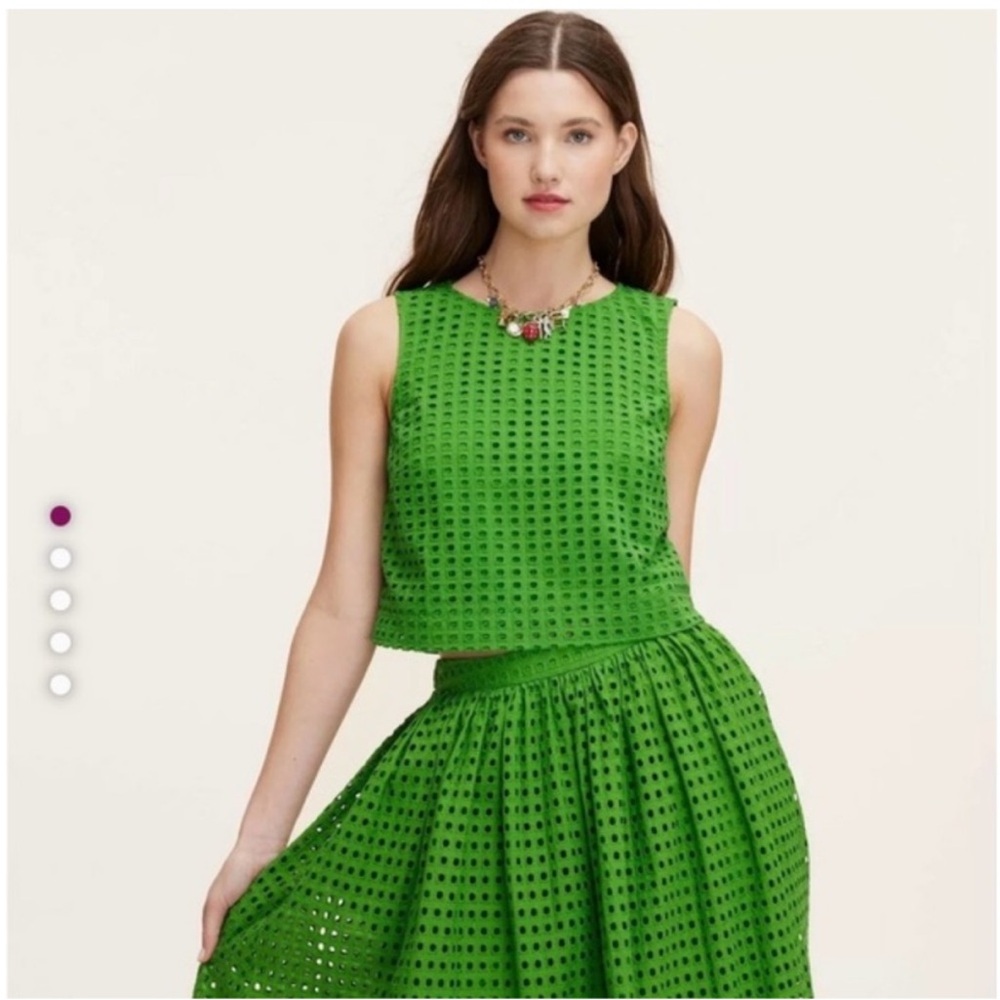Kate Spade x Target Eyelet Shell Tank Top Shirt Blouse Green Size XXS NWT